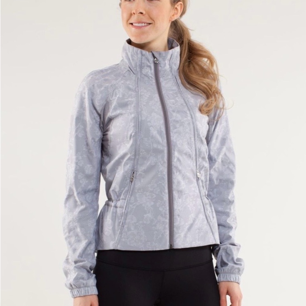 lululemon athletica Light Gray Floral Utility Jacket